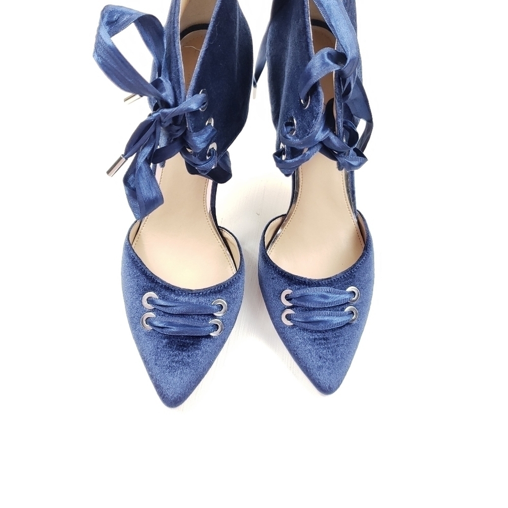 Badgley mischka jewel velvet laluna lace corset ankle heels size 10 - Picture 3 of 10